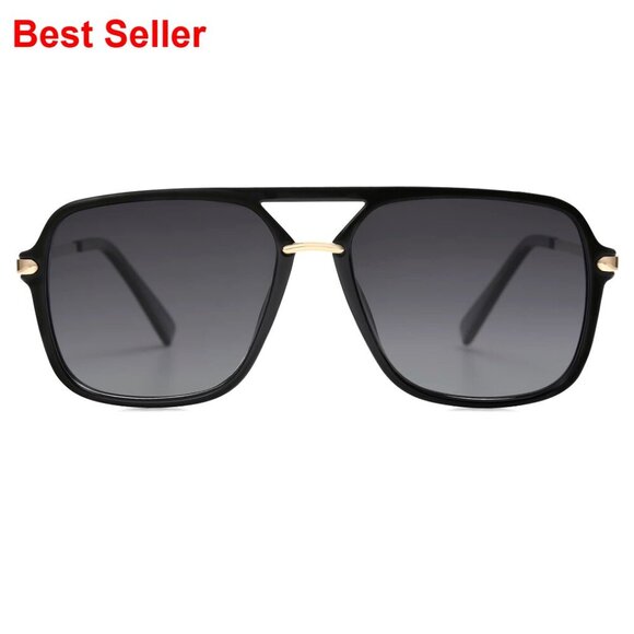 Retro Square Aviator Sunglasses with Polarized UV400 Lenses main image 5